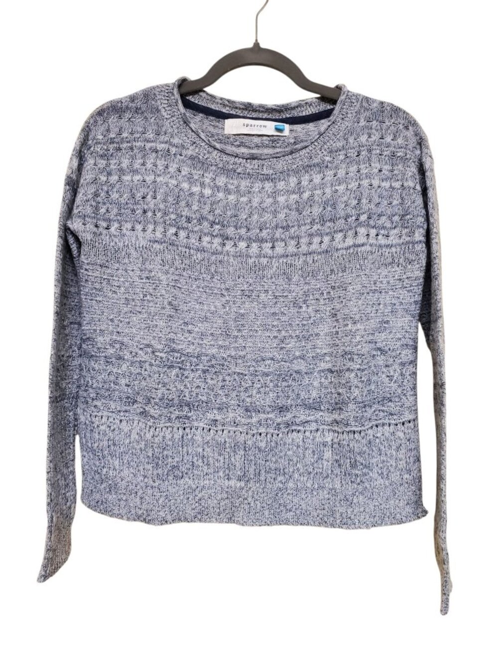 Anthropologie Sparrow Gray Mixed Fibers Wool Mohair Lightweight Knit Sweater XS